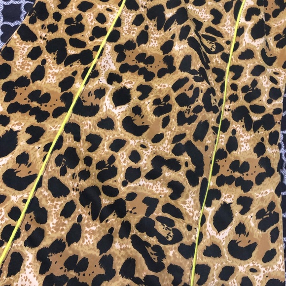 Nasty Gal X MINKPINK Women Lime Green Casual Dress Sz Small Leopard Cheetah - Picture 6 of 10